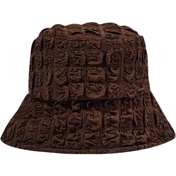 CoCopeaunts Summer Tin Women Bucket Hat Pleated Design Folds Basin Hat for Ladies Sun Protection Trendy Casual Fisherman Hat