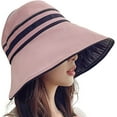 thumbnail image 1 of CoCopeaunts Summer UV Protection Cap, Sun Hat Beach Stripes Design Casual Hat Wide Brim Breathable Large Hiking Fishing Travel Comforty, 1 of 8