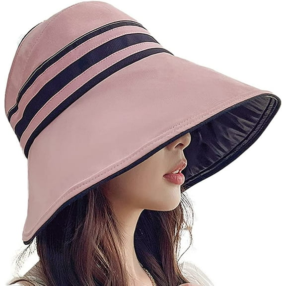 CoCopeaunts Summer UV Protection Cap, Sun Hat Beach Stripes Design Casual Hat Wide Brim Breathable Large Hiking Fishing Travel Comforty