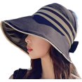 thumbnail image 1 of CoCopeaunts Summer UV Protection Cap, Sun Hat Beach Stripes Design Casual Hat Wide Brim Breathable Large Hiking Fishing Travel Comforty, 1 of 8