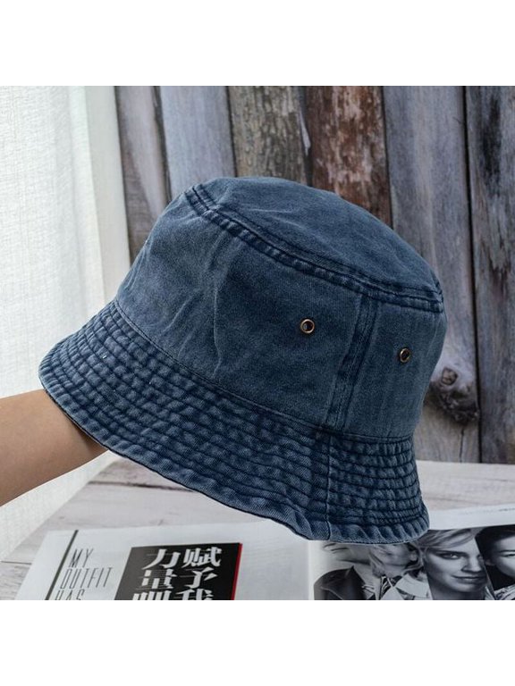 Summer Washed Denim Bucket Hats Women Foldable Fisherman Hat Men Fashion Bob Caps Hip Hop Gorros Men Women Panama Bucket Cap
