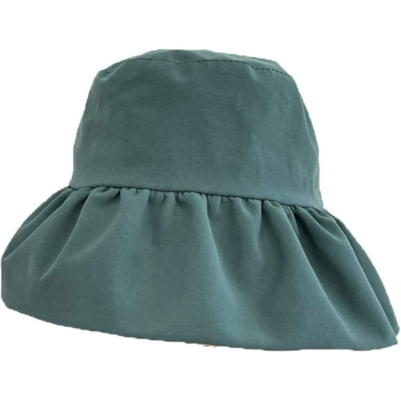 CoCopeaunts Summer Wide Brim Bucket Hat Summer Cute Girl Ultra-Thin Breathable Sunshade Solid Fisherman Hat All-Match Trend