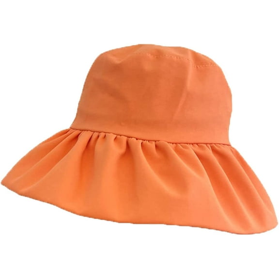 CoCopeaunts Summer Wide Brim Bucket Hat Summer Cute Girl Ultra-Thin Breathable Sunshade Solid Fisherman Hat All-Match Trend
