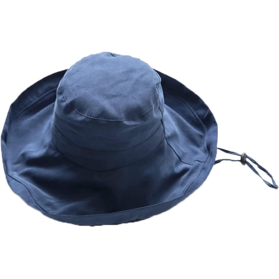 CoCopeaunts Summer Wide Brim Bucket Hats Women Casual Sun Protection Bucket Cap Fashion Solid Fisherman Hat with Windproof Rope