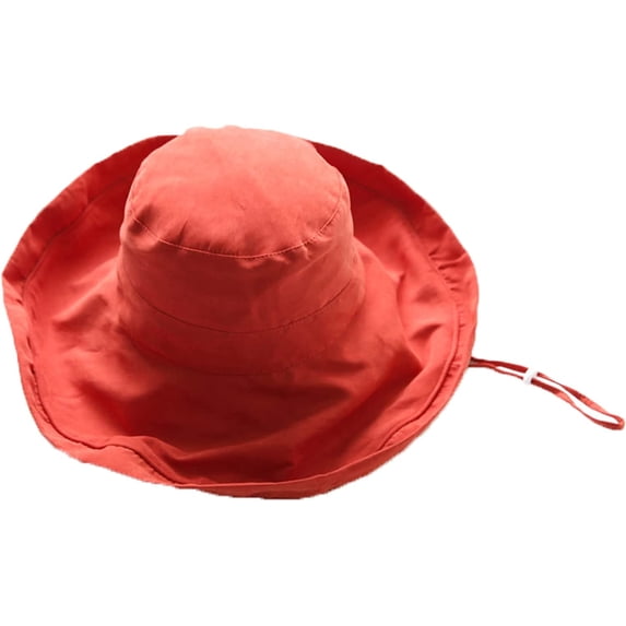 CoCopeaunts Summer Wide Brim Bucket Hats Women Casual Sun Protection Bucket Cap Fashion Solid Fisherman Hat with Windproof Rope