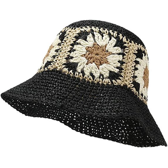 CoCopeaunts Sun Hat, Sun Hat Womens Straw Hat Straw Cowboy Hat Cute Flower Beach Packable Sun Hat Women UV Protection Breathable 2023