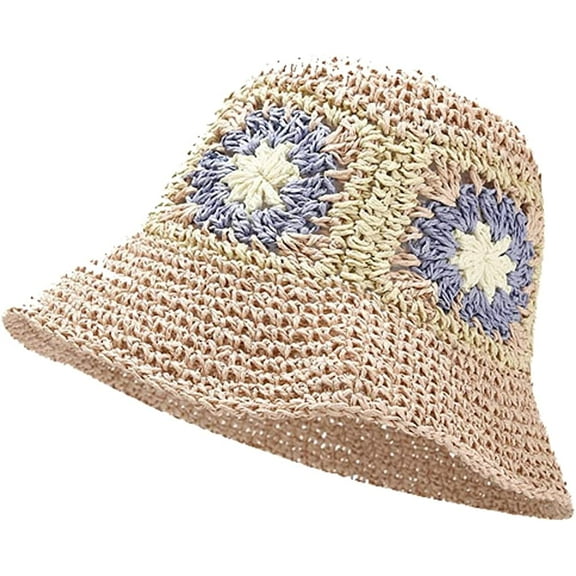 CoCopeaunts Sun Hat, Sun Hat Womens Straw Hat Straw Cowboy Hat Cute Flower Beach Packable Sun Hat Women UV Protection Breathable 2023
