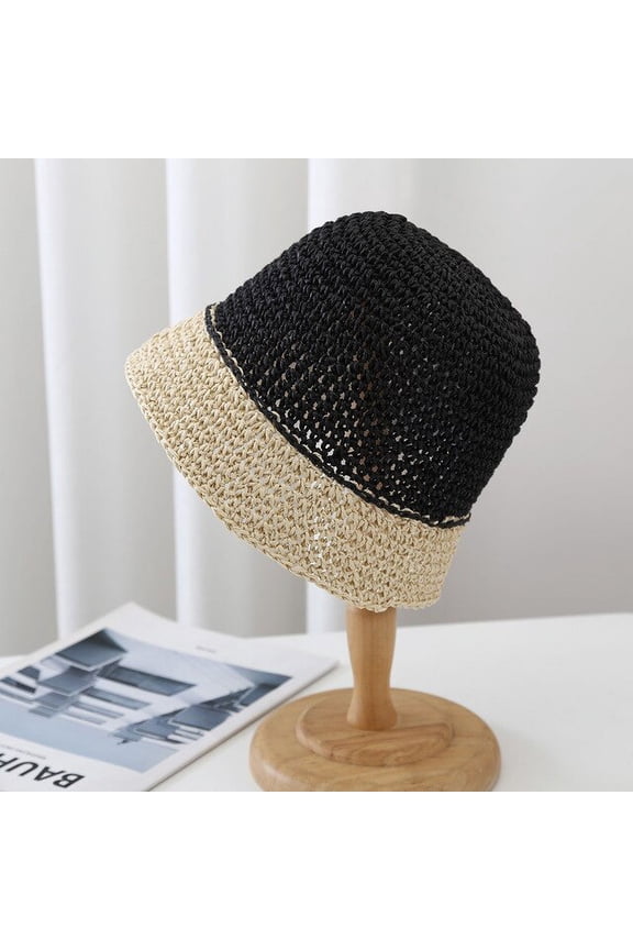 Sun Hat Women Bone Straw Hat Bucket Hat Patchwork Sun Visor Crochet Hat Hat Ladies Straw Hat Cap for Women Wholesale