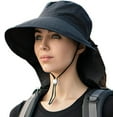 thumbnail image 1 of CoCopeaunts Sun Hat with Ponytail Hole Women's Fisherman Hats Outdoor Hat Wide Brim Hat Hiking Beach Grdening Fishing Neck Flap, 1 of 6