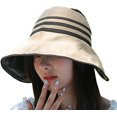 thumbnail image 1 of CoCopeaunts Sun Hats for Women Beach Bucket Hats Wide Brim Full UV Protection Ponytail Caps Breathable Fisherman Hat for Hiking Rinding, 1 of 7