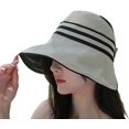 thumbnail image 1 of CoCopeaunts Sun Hats for Women Beach Bucket Hats Wide Brim Full UV Protection Ponytail Caps Breathable Fisherman Hat for Hiking Rinding, 1 of 7