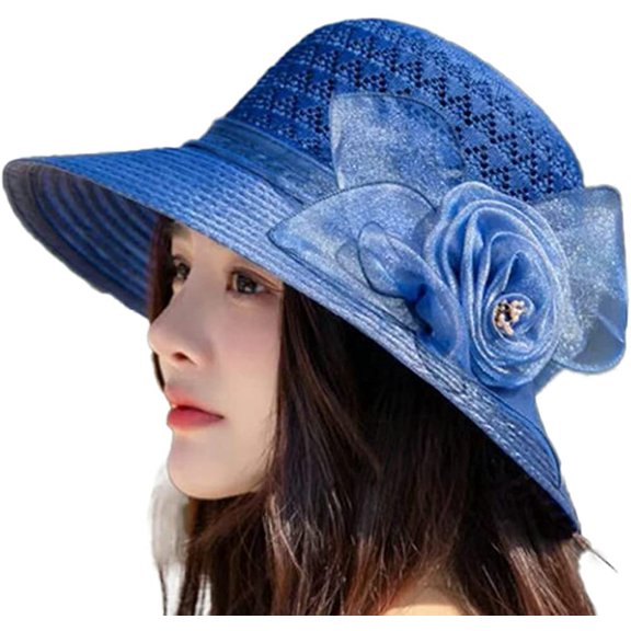 CoCopeaunts Sun Straw Hat for Women Stylish UV Protection Straw Fishermen Hats Cute Bow Wide Brim Pakable Beach Travel Commute Vacation