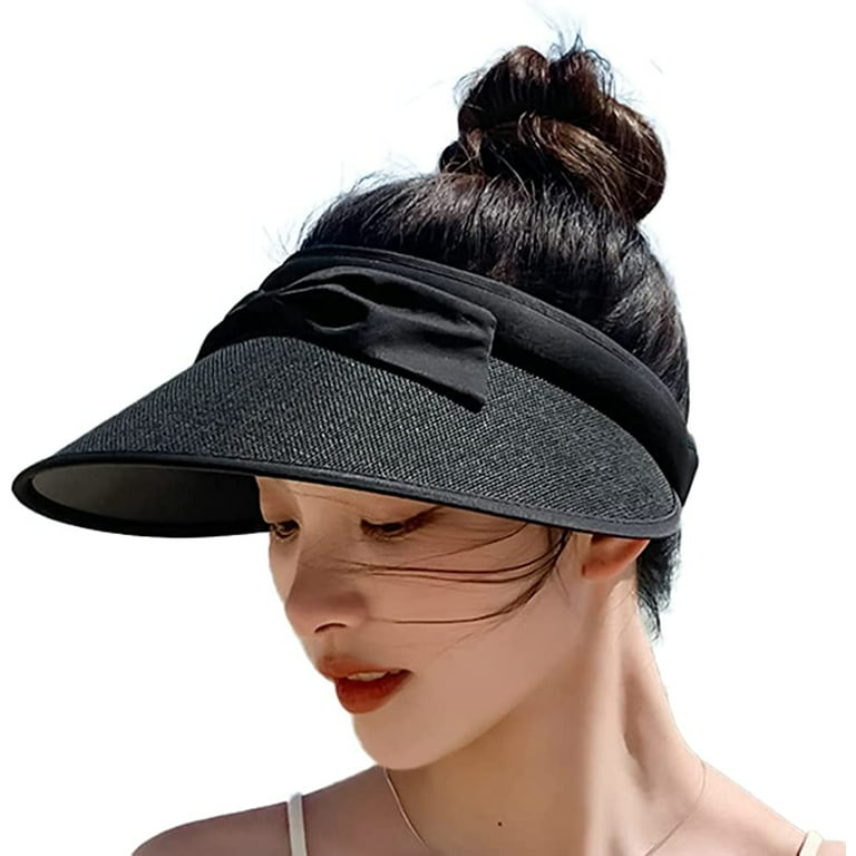 CoCopeaunts Sun Visor Hats for Women Summer Straw Visors Wide Brim