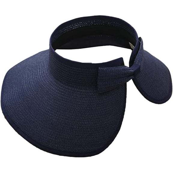 CoCopeaunts Sun Visor Straw Hats for Women Sun Hat Cute Beach Hat Wide Brim Sun Protection Hat Ponytail Caps Travel Golf 2023
