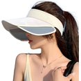 thumbnail image 1 of CoCopeaunts Sun Visor Sun Hat Womens Beach Hat Widened Hat Brim Ponytail Cap Super Sun Protection Hat Hiking Fishing Travel 2023, 1 of 6