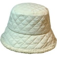 thumbnail image 1 of CoCopeaunts Thickened Down Plaid Women Bucket Hat Lamb Wool Brim Add Cotton Fisherman Hat for Men Winter Outdoor Keep Warm, 1 of 8