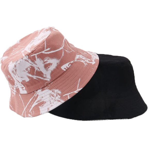 CoCopeaunts Tie Dye Bucket Hat Reversible Double-Sided Basin Hat Graffiti Fisherman Hat Outdoor Anti-Ultraviolet Bucket Cap