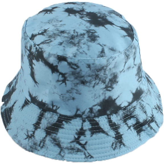 CoCopeaunts Tie Dye Bucket Hat Reversible Fisherman Hat Summer Thin Beach Bucket Cap for Women Double-Sided Cotton Packable