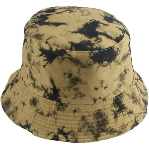 CoCopeaunts Tie Dye Bucket Hat Reversible Fisherman Hat Summer Thin Beach Bucket Cap for Women Double-Sided Cotton Packable