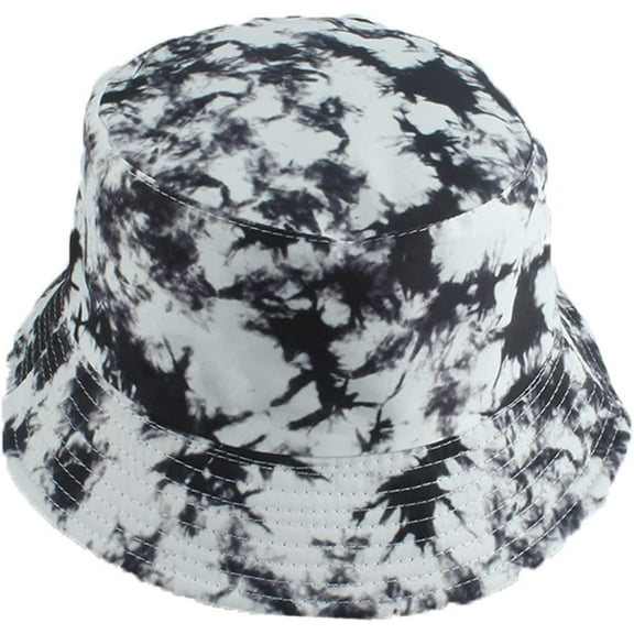 CoCopeaunts Tie Dye Bucket Hat Reversible Fisherman Hat Summer Thin Beach Bucket Cap for Women Double-Sided Cotton Packable