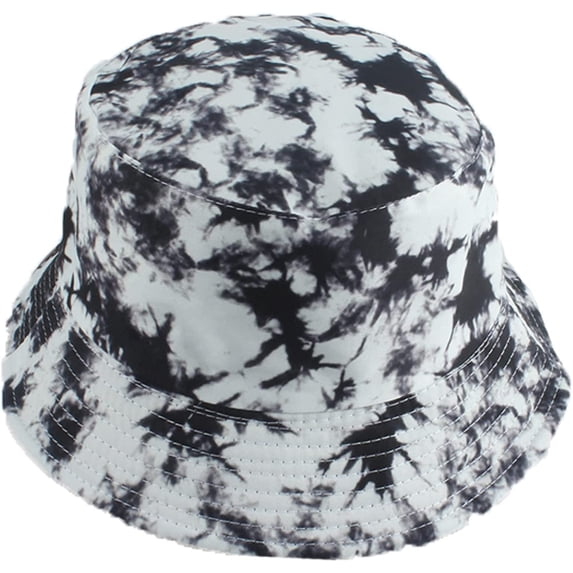 CoCopeaunts Tie Dye Bucket Hat Reversible Fisherman Hat Summer Thin Beach Bucket Cap for Women Double-Sided Cotton Packable