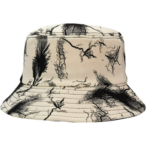 CoCopeaunts Tie Dye Bucket Hat Reversible Men Fisherman Hat Female Graffiti Bucket Cap Summer Lightweight Packable Beach Sun Cap