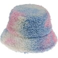 thumbnail image 1 of CoCopeaunts Tie Dye Bucket Hat Thickening Warm Cute Lamb Wool Out Windproof Basin Cap Female Fisherman's Cap Fashion Adjustable, 1 of 8