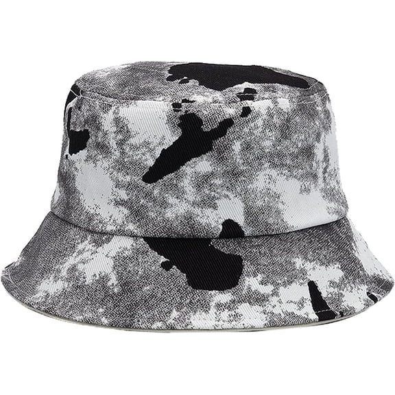 CoCopeaunts Tie Dye Bucket Hat Women Fishing Hat Cotton Hip-Hop Street Sun Protection Fisherman Hat Reversible Double-Side-Wear