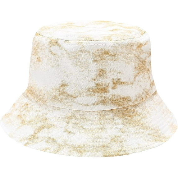 CoCopeaunts Tie Dye Bucket Hat Women Marble Texturing Fisherman Hat Students Summer Sun Protection Foldable Couples Basin Hat