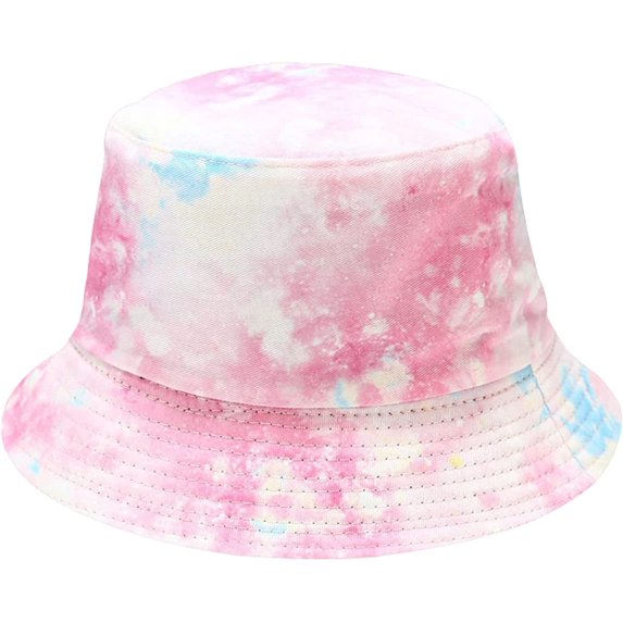 CoCopeaunts Tie Dye Bucket Hat for Women Double Side Wear Sun Protector Fisherman Hat for Travelling All Seasons All-Match
