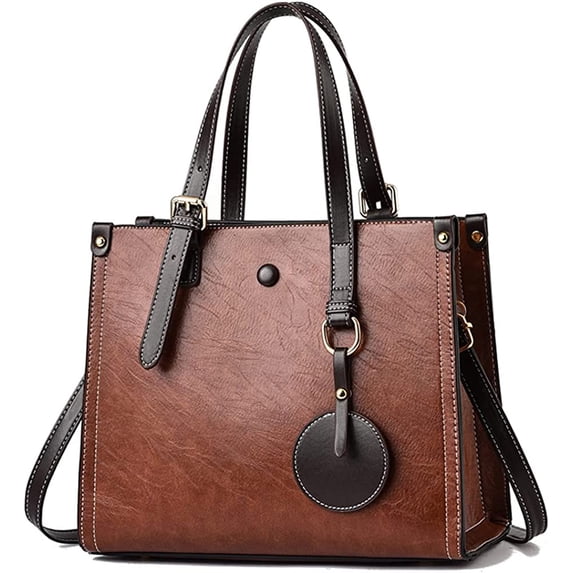 CoCopeaunts Top Handle Handbag for Women Soft Faux Leather Shoulder Bag Large Capacity Crossbody Bag Retro Satchel