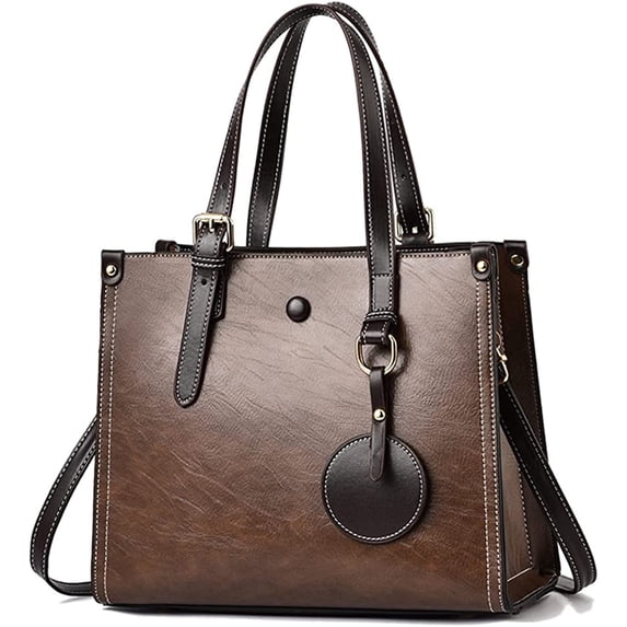 CoCopeaunts Top Handle Handbag for Women Soft Faux Leather Shoulder Bag Large Capacity Crossbody Bag Retro Satchel