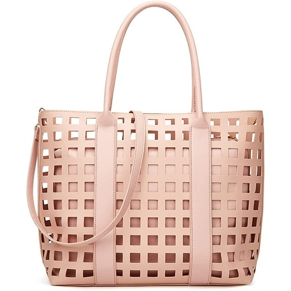 CoCopeaunts Top Handle Satchel for Women Hollow Texture Shoulder Bag Large Capacity Handbag Fashion Crossbody Bag Purse Set 2pcs