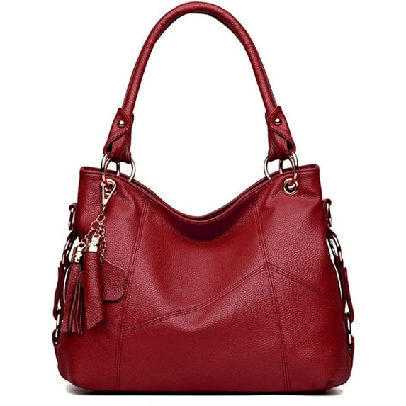 CoCopeaunts Tote Bag for Women Hobo Shoulder Purse Large Work Commute Handbag Leather Top Handle Bag with Tassel