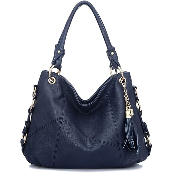 CoCopeaunts Tote Bag for Women Hobo Shoulder Purse Large Work Commute Handbag Leather Top Handle Bag with Tassel