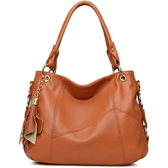 CoCopeaunts Tote Bag for Women Hobo Shoulder Purse Large Work Commute Handbag Leather Top Handle Bag with Tassel