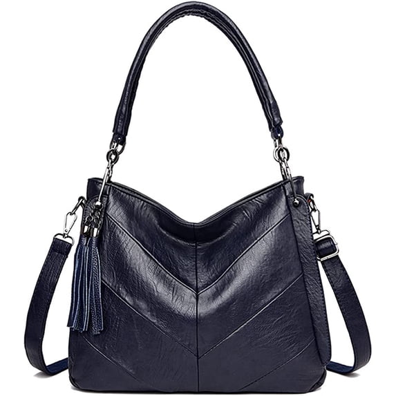 CoCopeaunts Tote Bag for Women Leather Shoulder Purse Handbag Casual Retro Hobo Crossbody Bag with Tassel