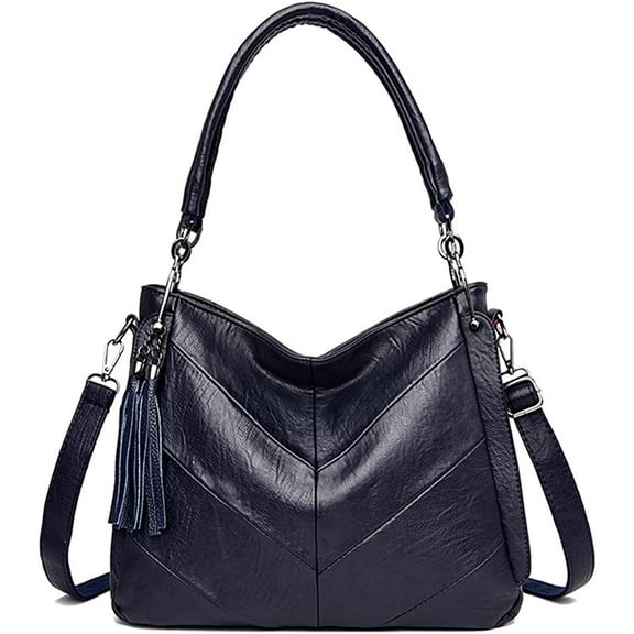 CoCopeaunts Tote Bag for Women Leather Shoulder Purse Handbag Casual Retro Hobo Crossbody Bag with Tassel