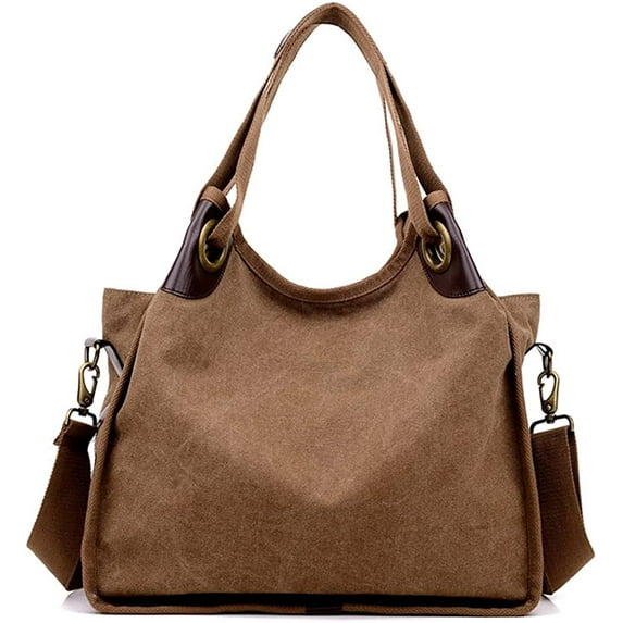 CoCopeaunts Tote Bag for Women Retro Canvas Shoulder Purse Retro Hobo Handbags Large Capacity Top Handle Purse for Work Travel