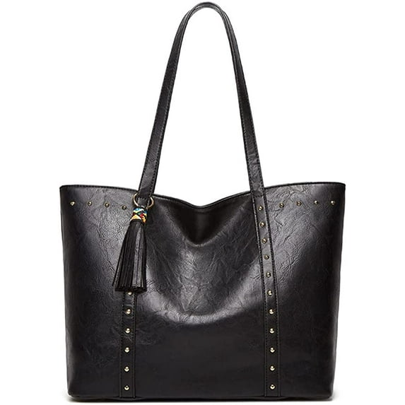 CoCopeaunts Tote Bag for Women Retro Shoulder Bag Leather Top Handle Handbag Large Capacity Work Commute Bag