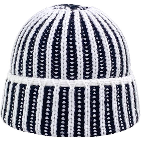 CoCopeaunts Two-Colors Striped Bucket Hat Color Knitted Fisherman Cap Warm Thickening Fashion Casual Women's Autumn Winter Hats