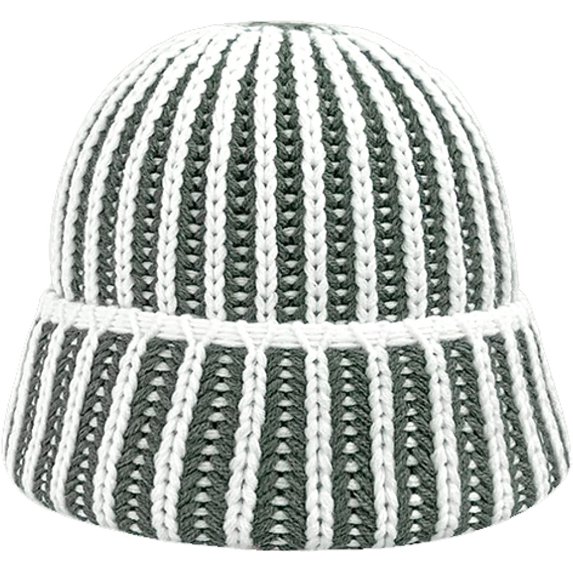 CoCopeaunts Two-Colors Striped Bucket Hat Color Knitted Fisherman Cap Warm Thickening Fashion Casual Women's Autumn Winter Hats