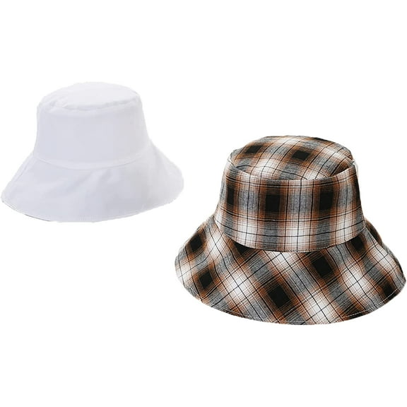 CoCopeaunts Two Side Reversible Bucket Hat Windproof Sun Protection Fisherman Hat for Men Lightweight Packable Women Bucket Cap