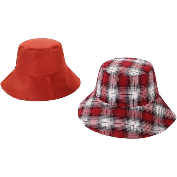 CoCopeaunts Two Side Reversible Bucket Hat Windproof Sun Protection Fisherman Hat for Men Lightweight Packable Women Bucket Cap