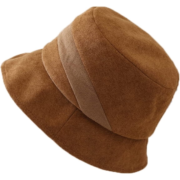 CoCopeaunts Unisex Casual Bucket Hats Foldable Splicing Fisherman Hat Autumn Winter Windproof Basin Caps Simple Casual All-Match