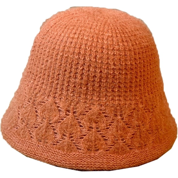 CoCopeaunts Vertical Knit Bucket Hat for Women Warm Wide Brim Cable Twist Pattern Fisherman Caps Foldable Floppy Cold Proof