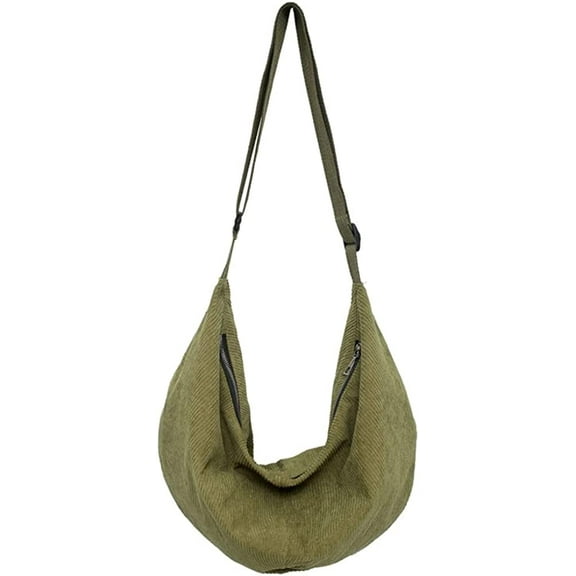 CoCopeaunts Vintage Hobo Bag for Women Men Corduroy Crossbody Shoulder Bag Large Capacity Crossbody Bags School Commuting Handbag