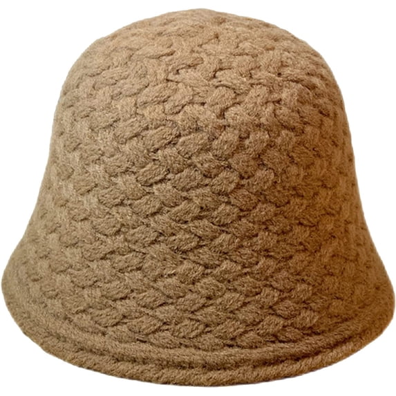 CoCopeaunts Vintage Knitting Bucket Hat Women Sweet Fisherman Hat Autumn Winter Solid Color Lightweight Crochet Beanies Cap