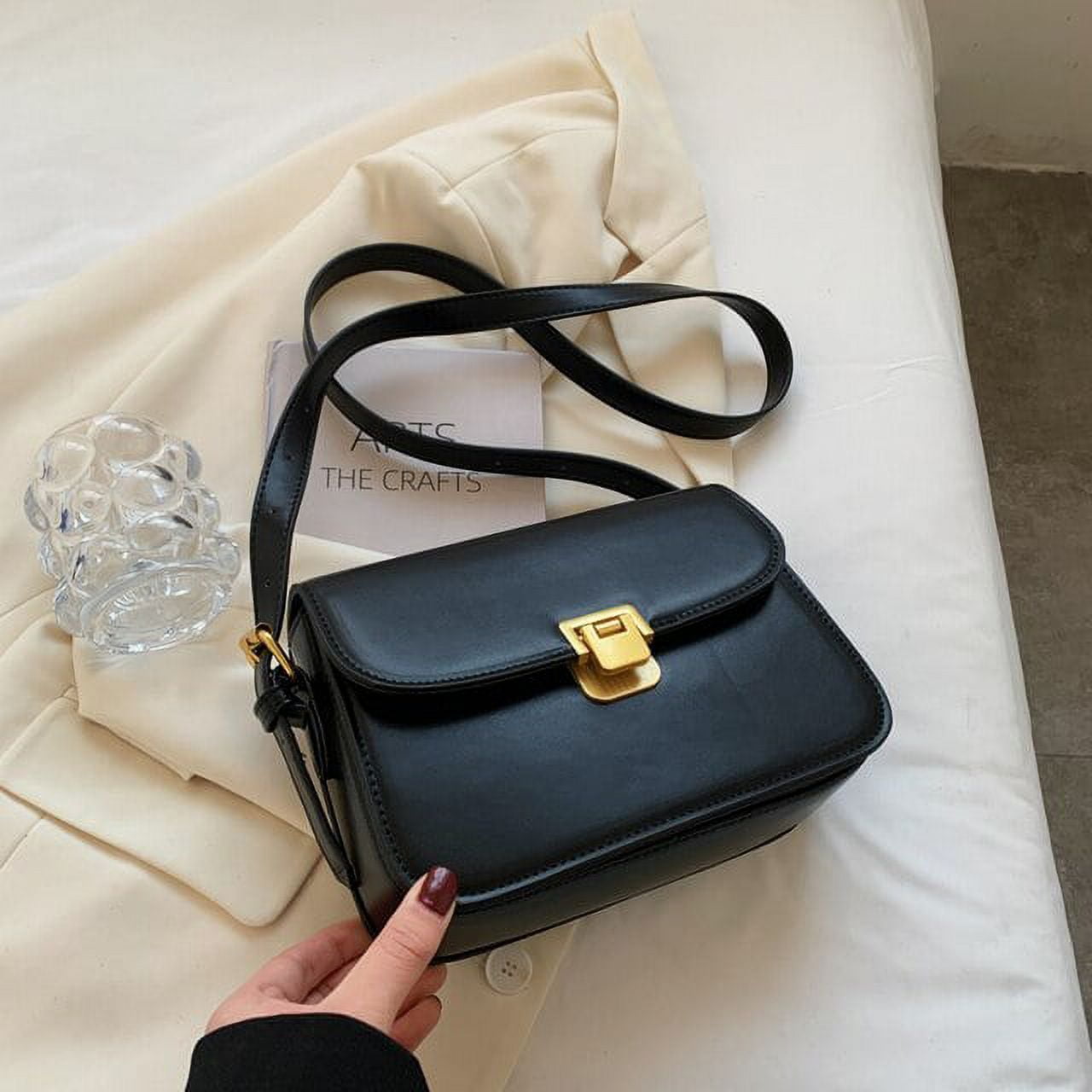 CoCopeaunts Vintage Simple Small PU Leather Crossbody Bag for Women New Designer Fashion Lady Luxury Flap Black Shoulder Bags Handbag