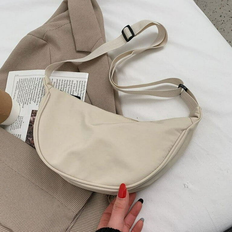 Women Shoulder Bag Solid Canvas Crossbody Bag Large Capacity Messenger Bags  Vintage Adjustable Shoulder Straps Clutch Purse
